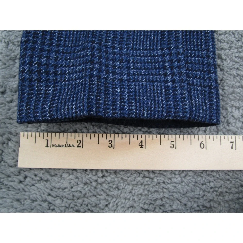 Suitsupply Brentwood Blue Glen Check Wool Linen Pleated Trousers Mens 36S